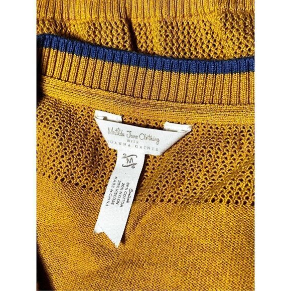 Matilda Jane Mustard Yellow Sheer Cardigan Sweater Medium - Picture 4 of 4